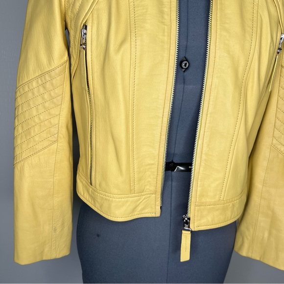 Rebecca Taylor Yellow Lamb Leather Jacket - Picture 7 of 14